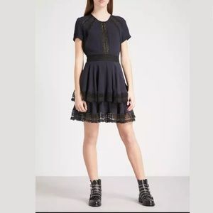 Maje Raglia Mini Flounce Dress Size 1